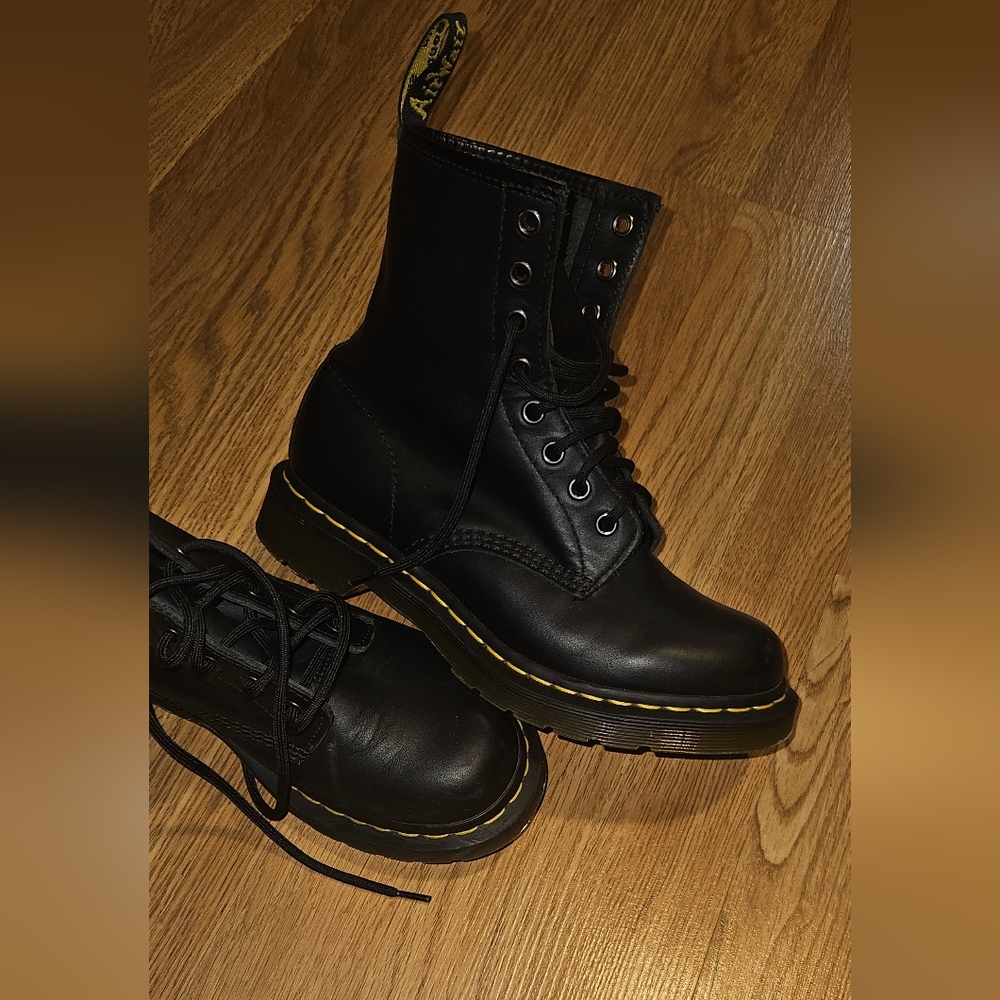 Dr. Martens Black Combat Boots with Chunky Sole
